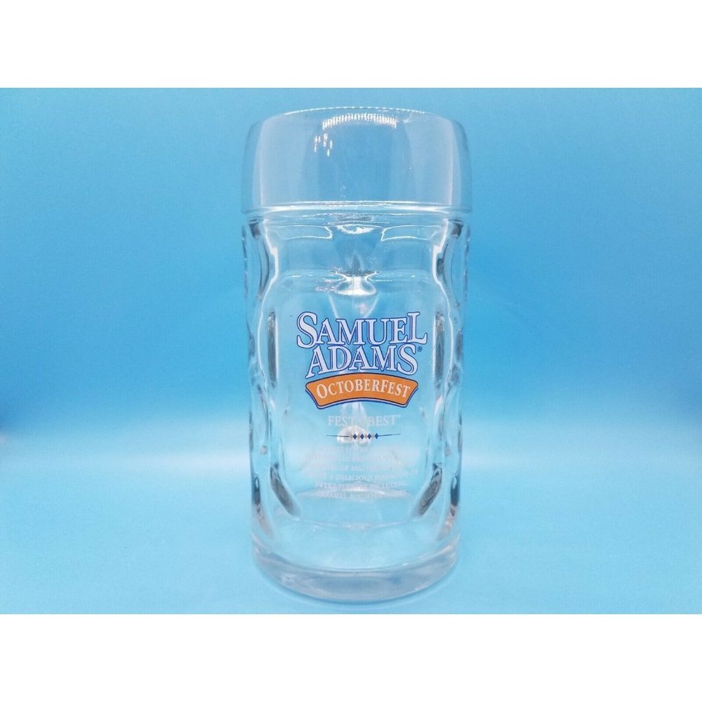 Samuel Adams 16oz Glass Beer Mug Steins Octoberfest Seasonal Brew Dimpled 0.5L